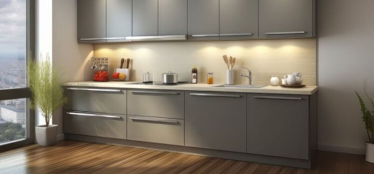 Grey Color Kitchen Cabinets